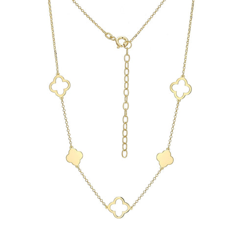 S/S GP CLOVER NECKLACE 16+2"
