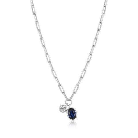 MONTE LUNA S/S GP SAPPHIRE AND LGD .021 DIAMOND NECKLACE