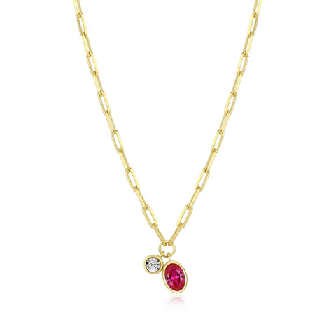 MONTE LUNA S/S GP  GARNET AND LGD .021 CTW NECKLACE