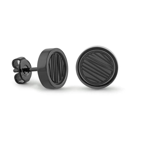 ITALGEM BLACK STUD EARRINGS