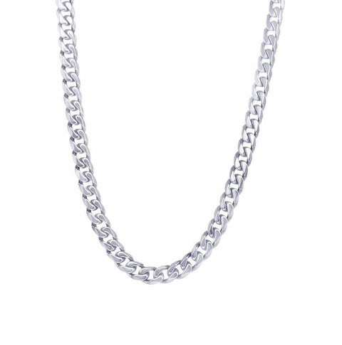 MENS STAINLESS STEEL POLISHED 22" CURB NECKLACE