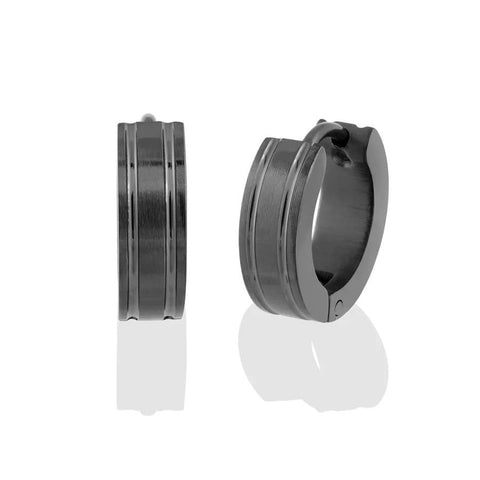 BLACK PLATED STAINLESS STEEL BRUSHED STRIPE EDGE HUGGIES