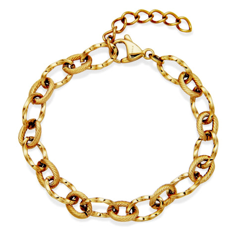 SteelX st steel IP gold oval link bracelet