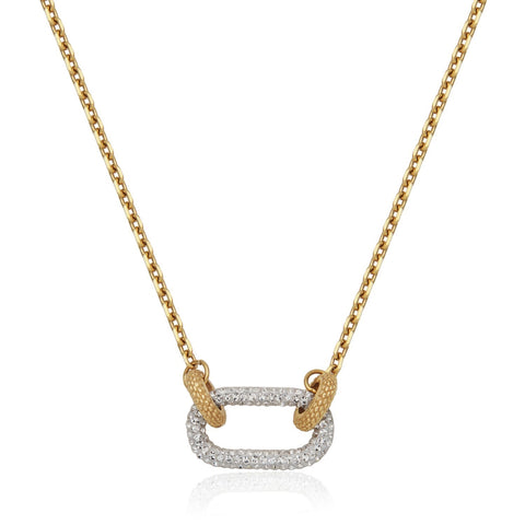 SteelX st steel IP gold crystal necklace