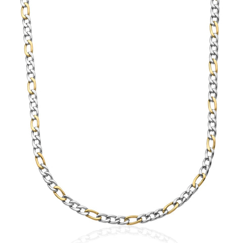 STEELX st steel two tone figaro chain