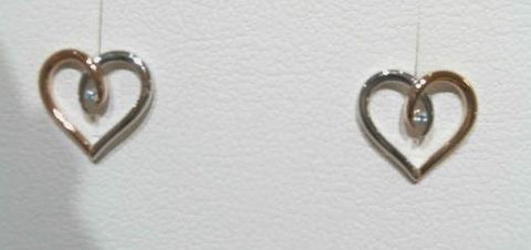 LEGEND STERLING SILVER CUBIC ZIRCONIA HEART EARRINGS