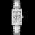Ladies silver tone caravelle watch with rectangular