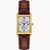 Ladies caravelle watch with brown leather band and