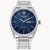 Gents silver tone / blue face ecp drive  watch with