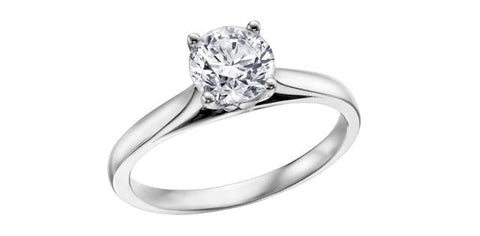 14 KARAT WHITE GOLD  .26 CARAT Canadian diamond solitaire engagement ring