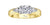 LADIES 14 KARAT YELLOW GOLD .43 CARAT CENTER DIAMOND AND 4 SIDE DIAMONDS