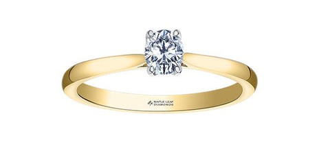 14 karat yellow gold Canadian diamond engagement ring  210-10746