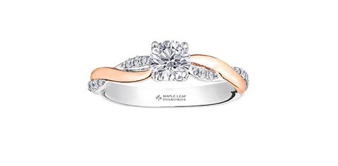 18 karat white & rose gold .50 carat Canadian diamond engagement ring