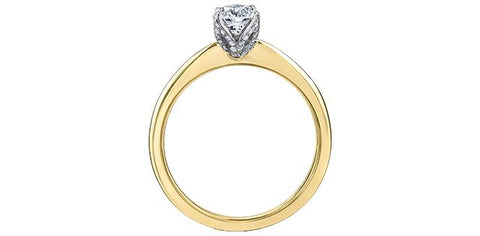 14/18 karat yellow & white gold Canadian  .50 carat diamond engagement ring