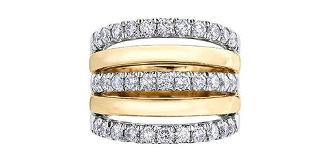 10Karat yellow & white gold diamond ring