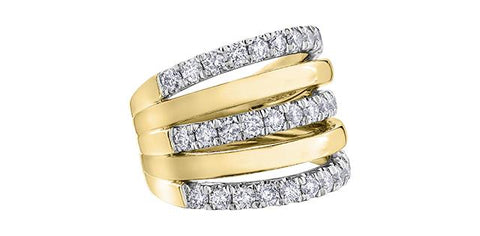 10Karat yellow & white gold diamond ring