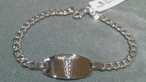 S/S MED ALERT 8.5" BRACEL