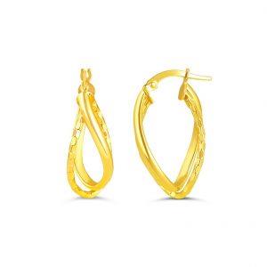 10KY TWIST HOOP EARRINGS