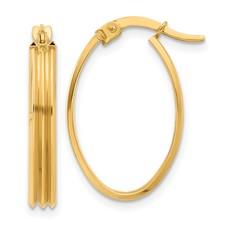 10k grooved 23mm long oval hoops