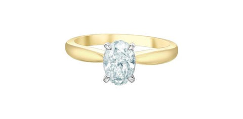 14 Karat yellow gold lab grown diamond ring