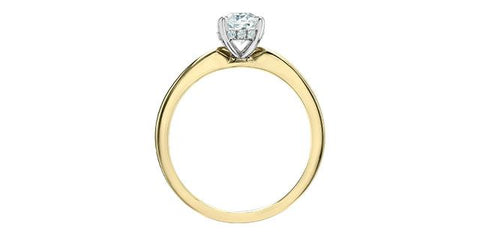 14 Karat yellow gold lab grown diamond ring