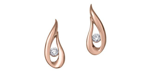 10 karat rose gold & Canadian diamond earrings