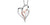 10 karat white & rose gold diamond heart pendant