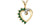 10 karat yellow gold emerald & diamond heart pendant