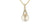 10 karat yellow gold pearl & diamond pendant