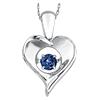 S/S HEART W BL SAPPHIRE