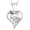 S/S HEART W OPAL OCT