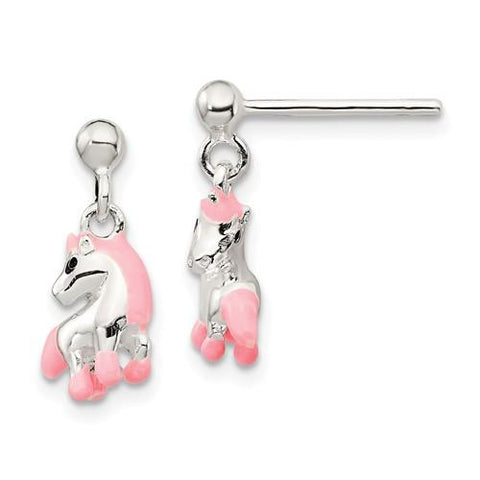 S/S PINK ENAMEL PONY EAR