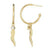 REIGN STERLING SILVER GOLD PLATE FEATHER EARRINGS