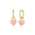 REIGN STERLING SILVER GOLD PLATE PINK HEART EARRINGS