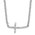White Ice Sterling Silver Rhodium-plated 18 Inch Diamond Sideways Cross Necklace