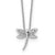 White Ice Sterling Silver Rhodium-plated 18 Inch .048TDW Diamond Dragonfly Necklace with 2 Inch Extender