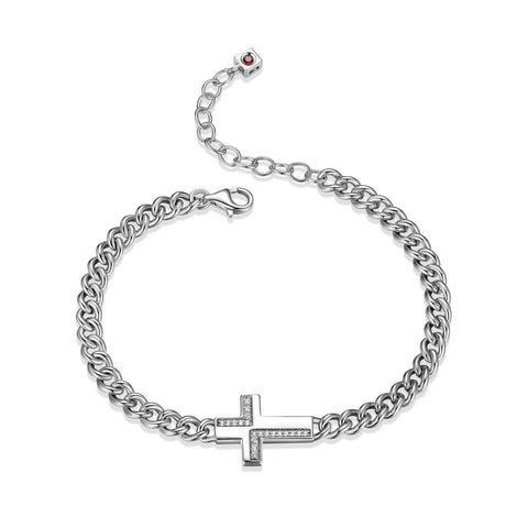 ELLE S/S CZ CROSS BRAC
