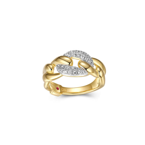 ELLE S/S GLD PLT CZ SZ 8