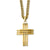 Mens stainless steel yellow  plated cross and 24" c