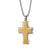 ITALGEM STAINLESS STEEL TWO TONE CROSS NECKLACE