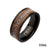 Black IP Stainless Steel Deer Antler Sapele Wood Inlay Stag Comfort Fit Ring