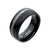 8mm Black IP Comfort Fit Ring with 2mm Meteorite Inlay