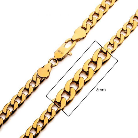 INOX 18k gold plt curb chain