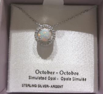 SS OCTOBER OPAL PENDANT
